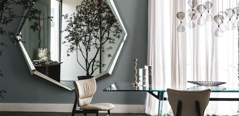 تصویر 1 از آینه دکوراتیو هندسی نامتقارن برای داشتن دکور خاص در گالری ها